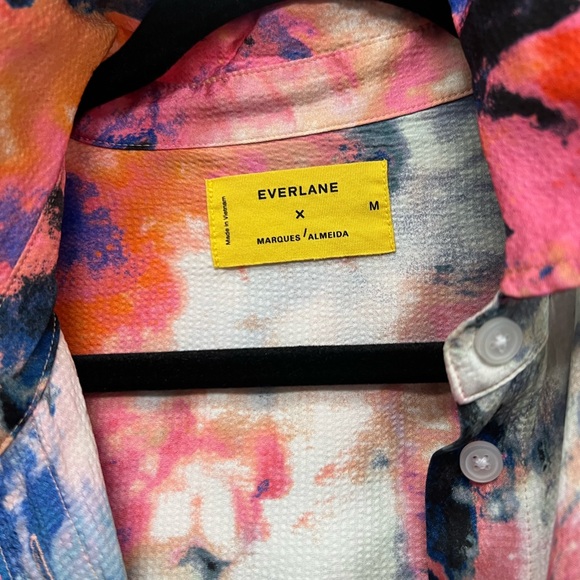 EVERLANE X MARQUES' ALMEIDA SATIN TIE-DYE SHIRT - Picture 5 of 5